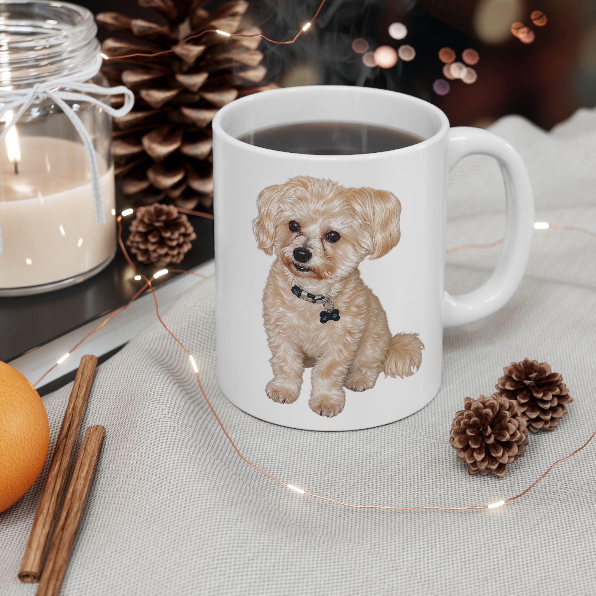 Cute Watercolor Dog Ceramic Coffee Cup (11oz, 15oz)