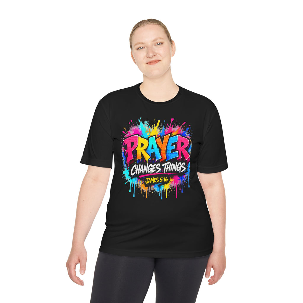 Prayer Changes Things Tee — James 5:16 Christian Graphic Shirt