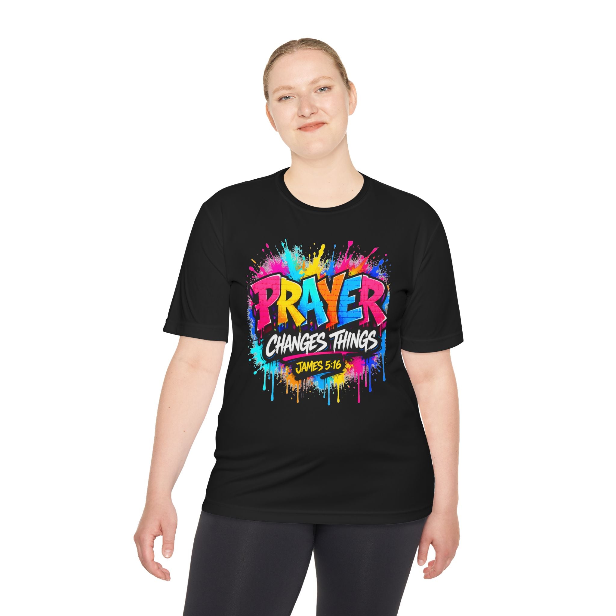 Prayer Changes Things Tee — James 5:16 Christian Graphic Shirt