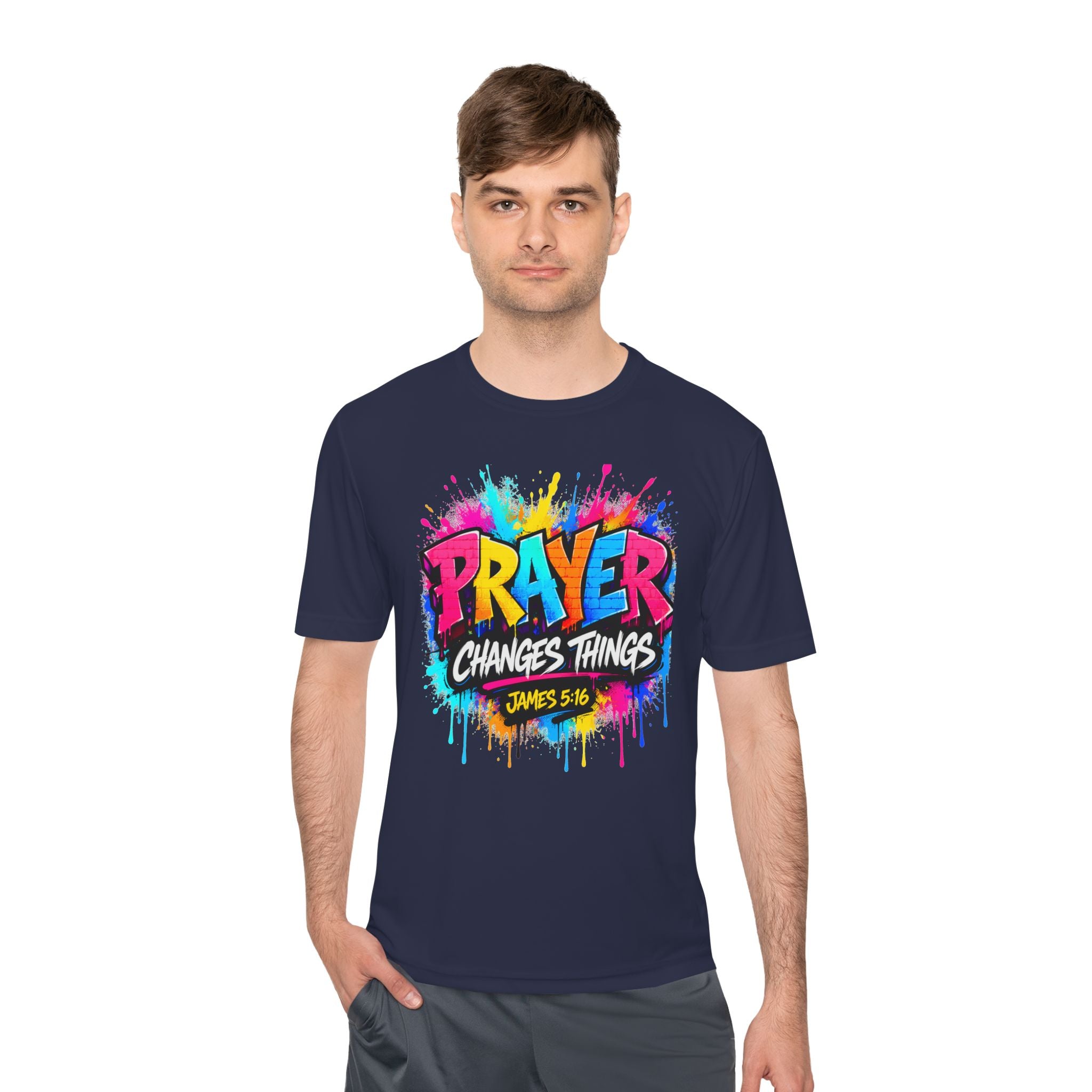 Prayer Changes Things Tee — James 5:16 Christian Graphic Shirt