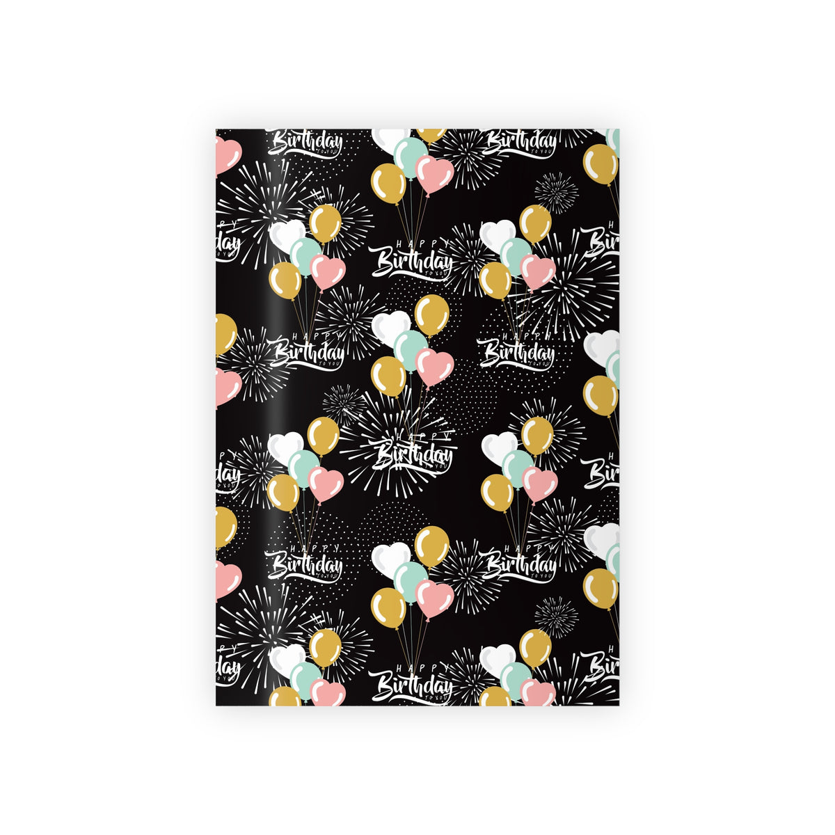 🎈✨ Midnight Birthday Celebration Balloons Gift Wrapping Paper Roll – 1pc