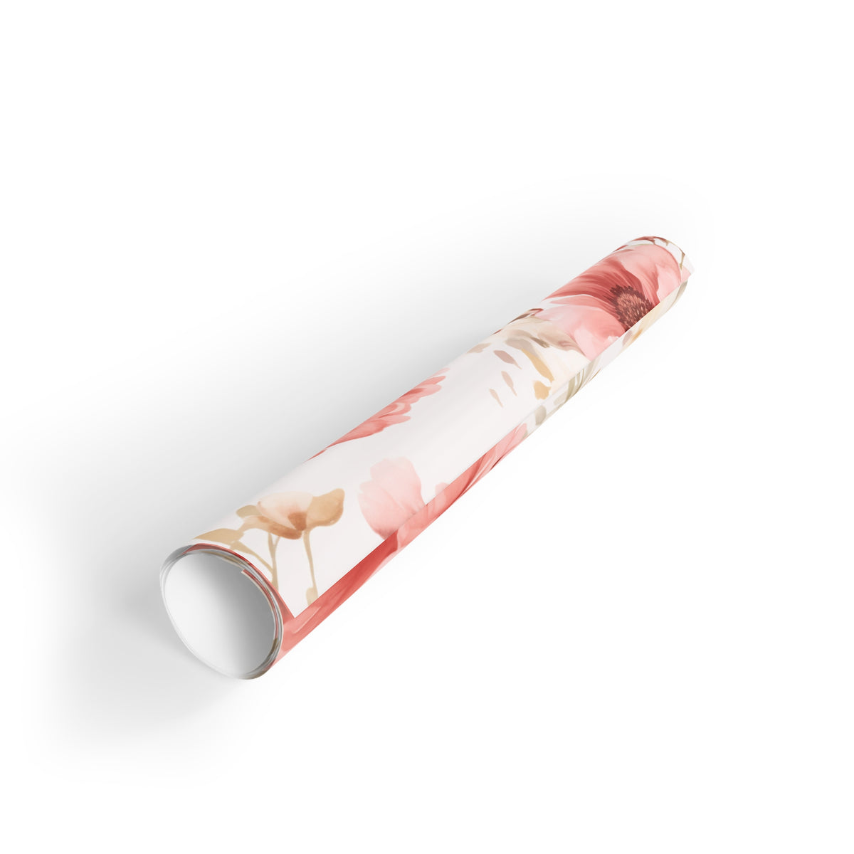 🌸 Coral Blush Garden Floral Gift Wrapping Paper Roll – 1pc