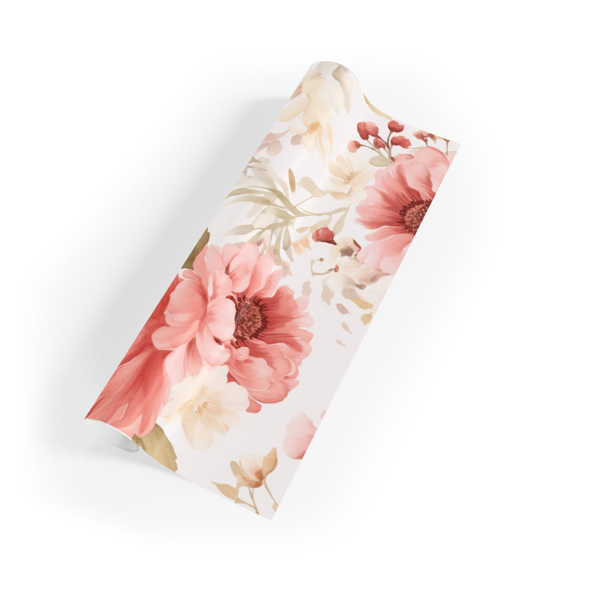🌸 Coral Blush Garden Floral Gift Wrapping Paper Roll – 1pc