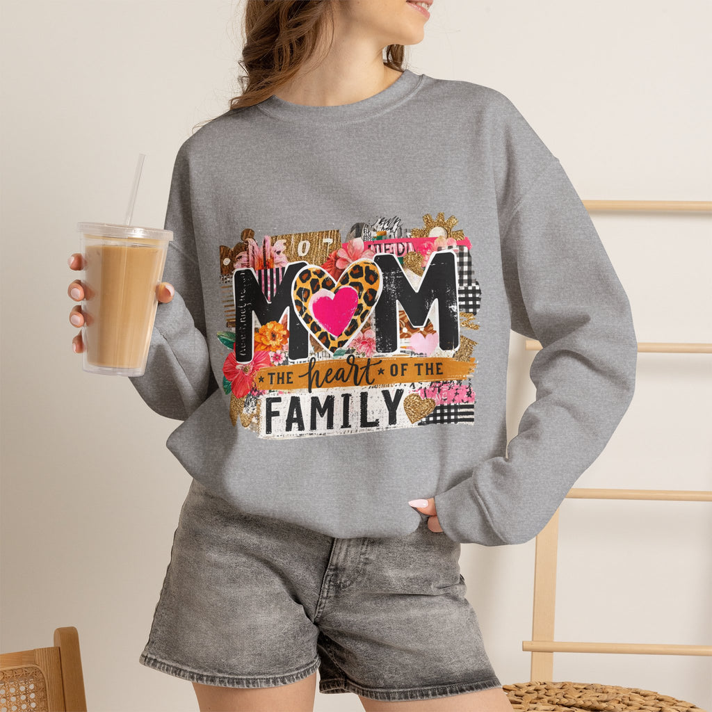 Mom - The Heart of the Family Crewneck Sweatshirt