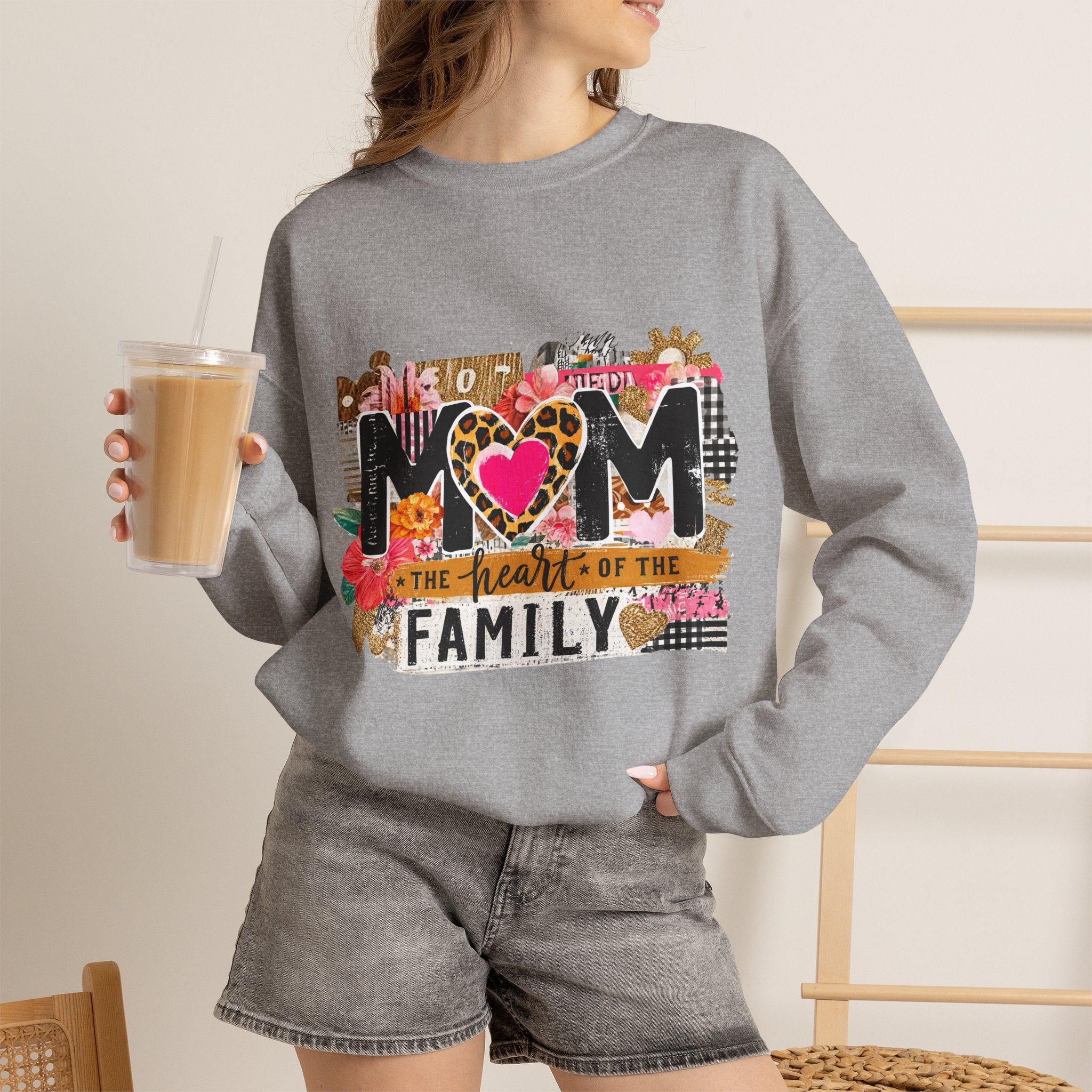 Mom - The Heart of the Family Crewneck Sweatshirt