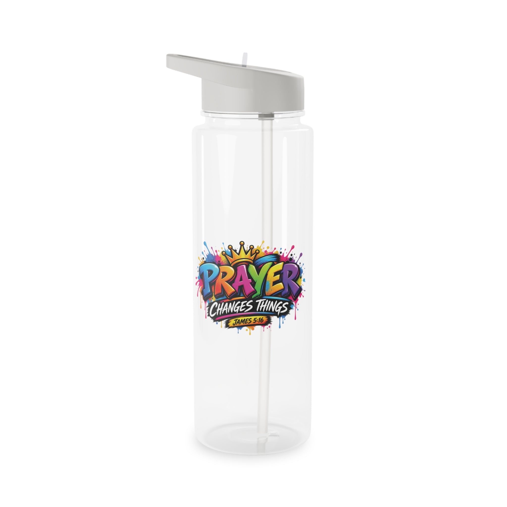Prayer Changes Things Tritan Water Bottle — James 5:16 Inspirational Faith Bottle