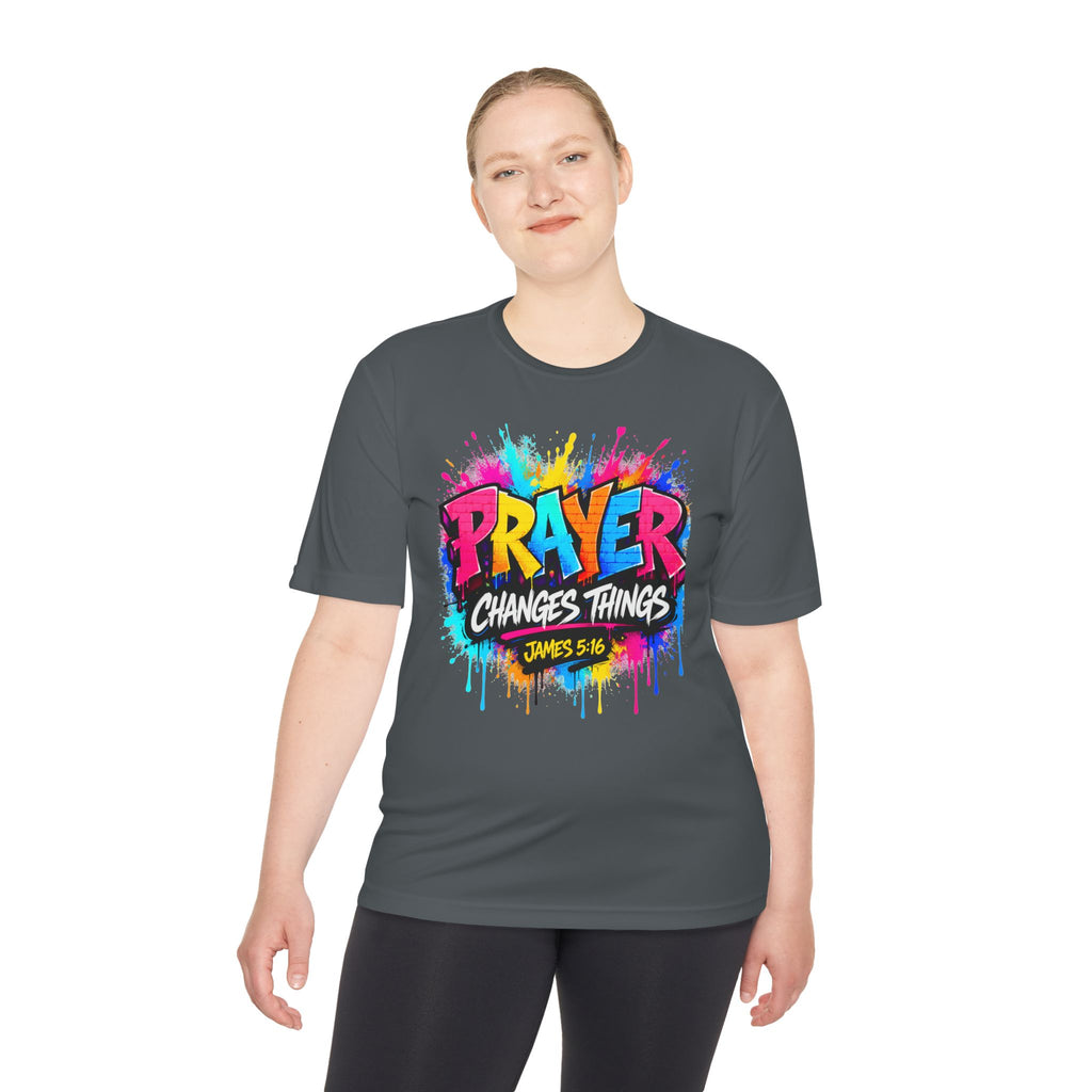 Prayer Changes Things Tee — James 5:16 Christian Graphic Shirt