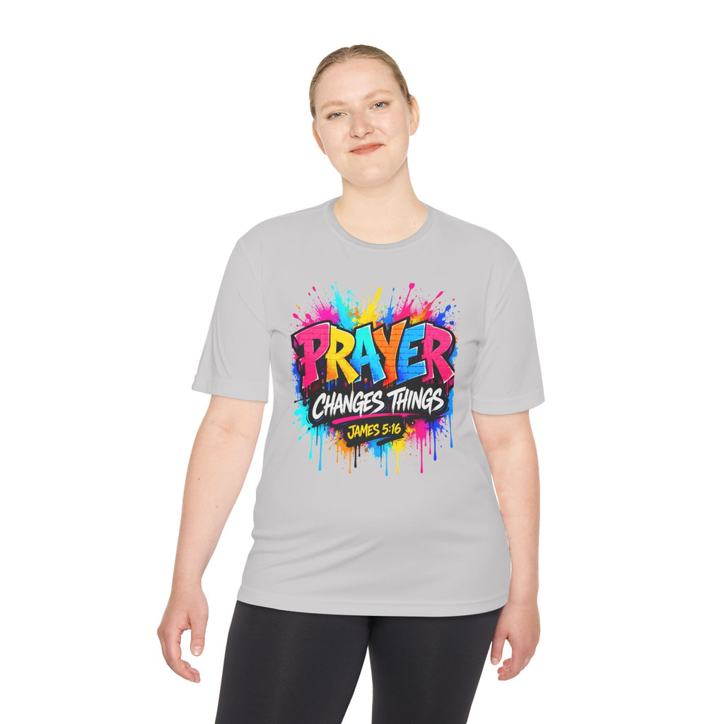 Prayer Changes Things Tee — James 5:16 Christian Graphic Shirt