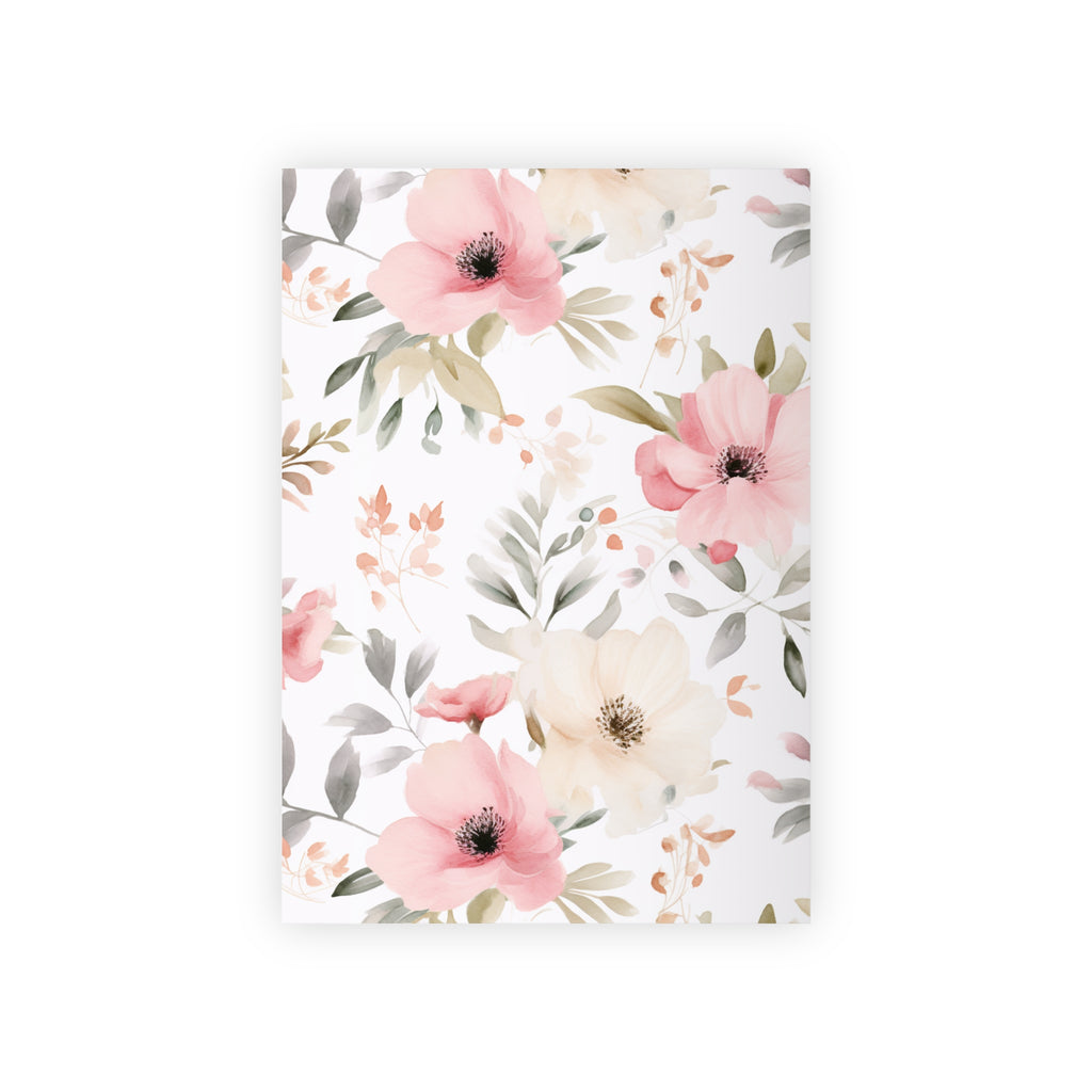Blushing Bloom Watercolor Floral Gift Wrapping Paper Roll – 1pc