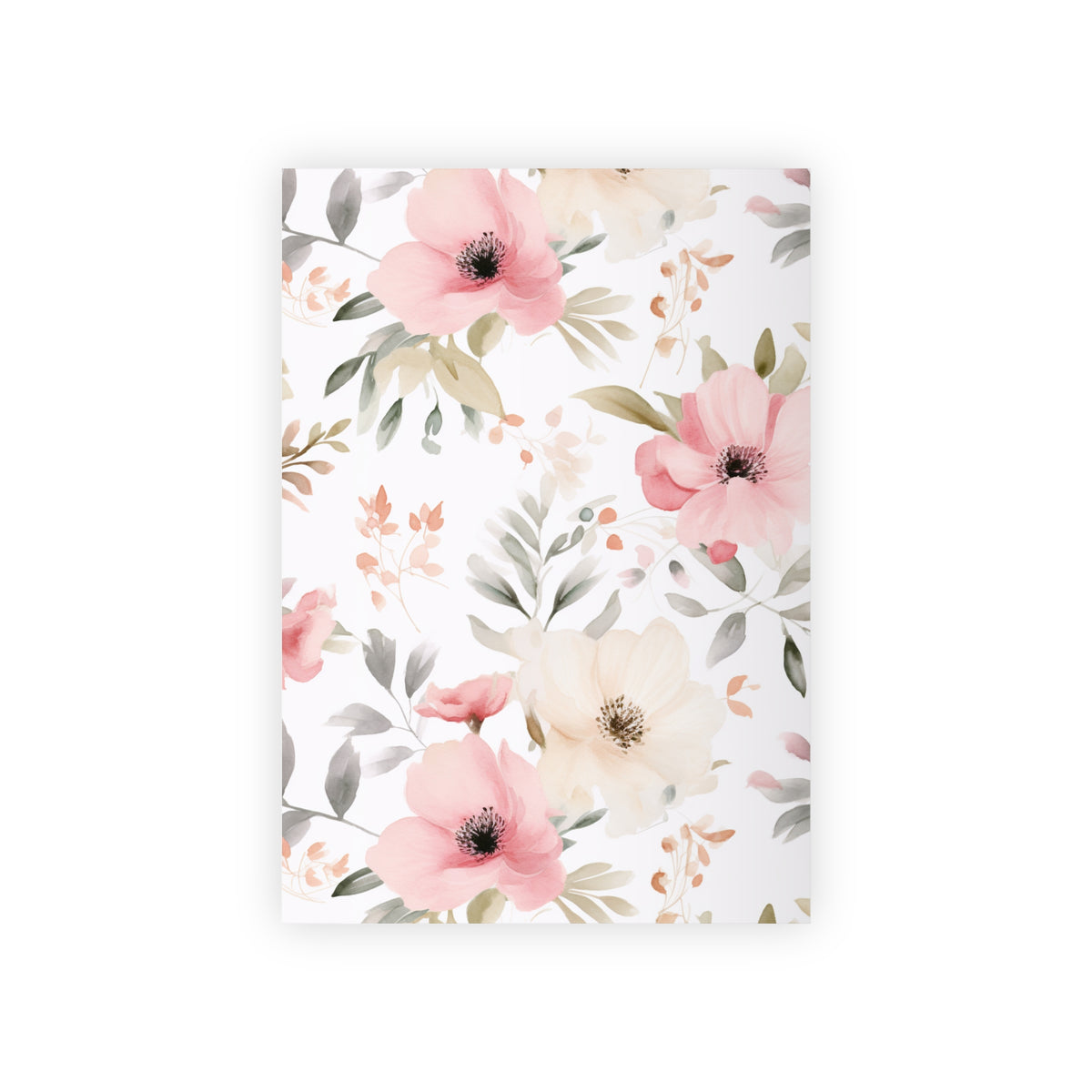 Blushing Bloom Watercolor Floral Gift Wrapping Paper Roll – 1pc