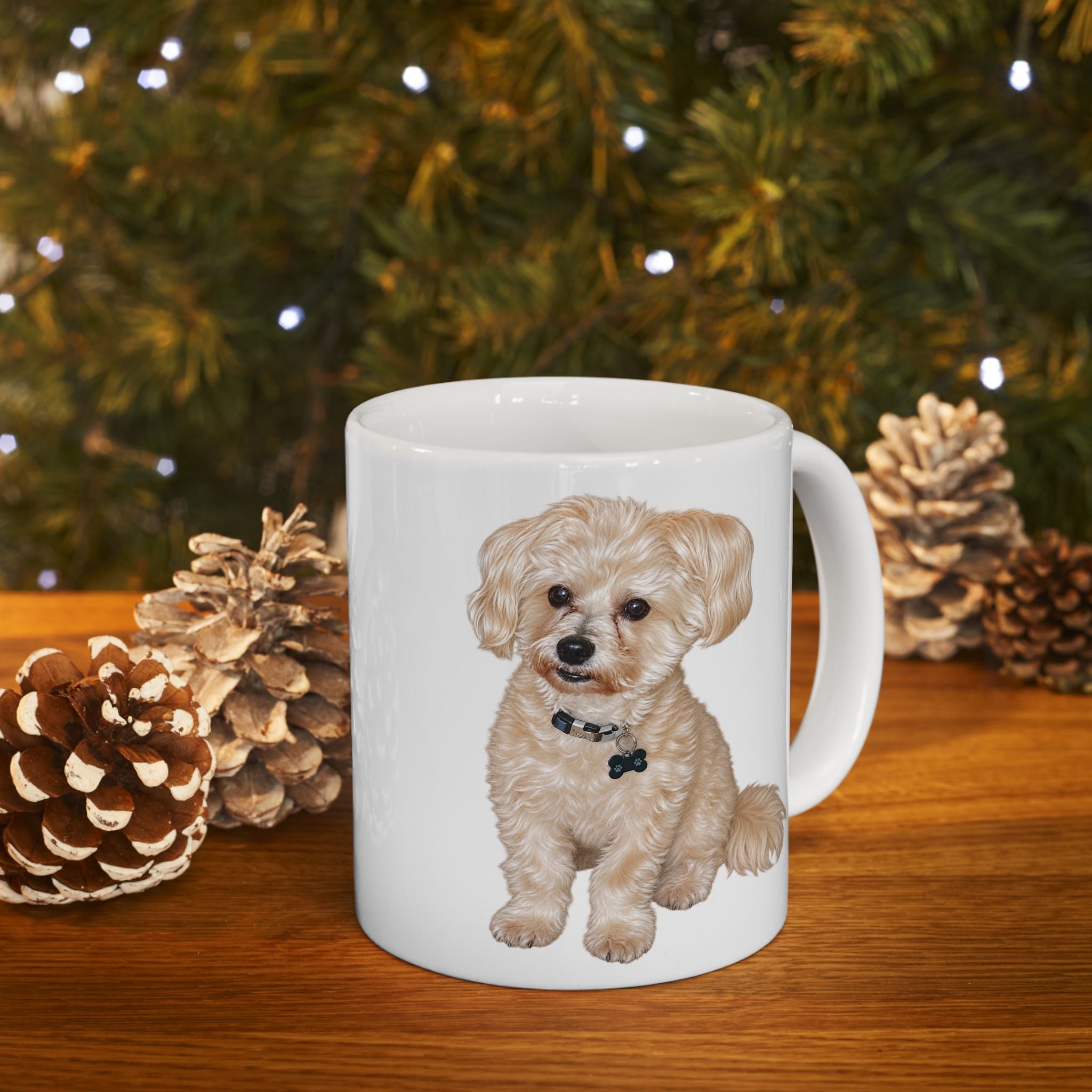 Cute Watercolor Dog Ceramic Coffee Cup (11oz, 15oz)