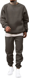 JMIERR Mens Fleece Sweatsuit Jogger Set