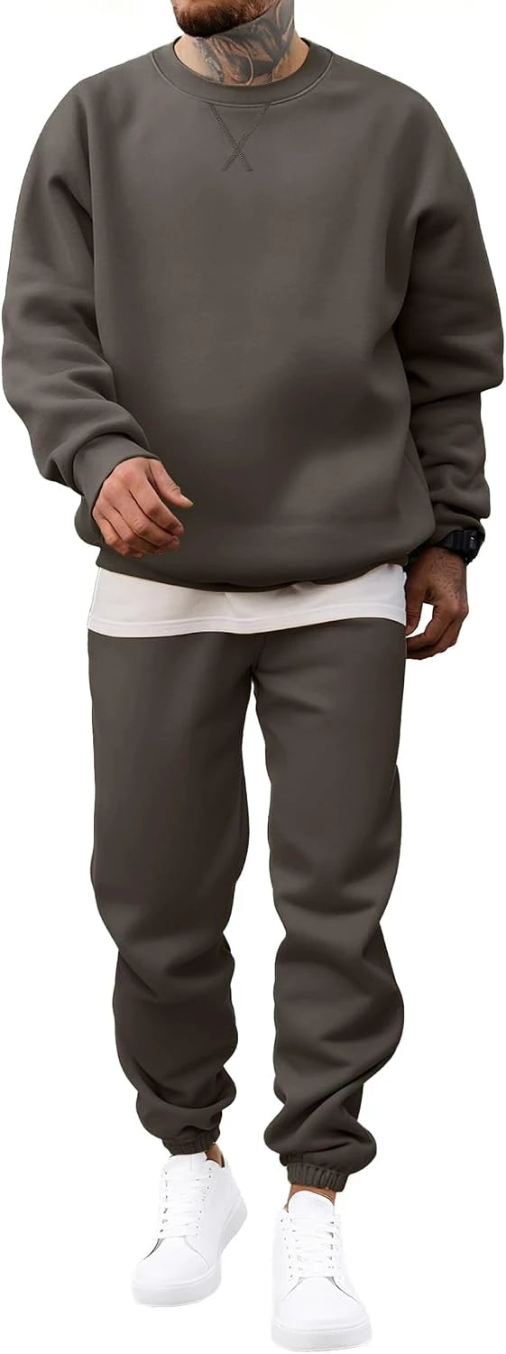 JMIERR Mens Fleece Sweatsuit Jogger Set