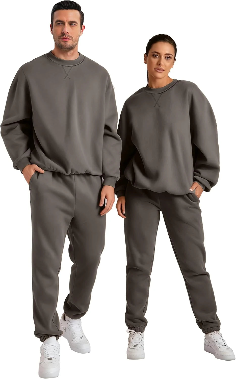 JMIERR Mens Fleece Sweatsuit Jogger Set