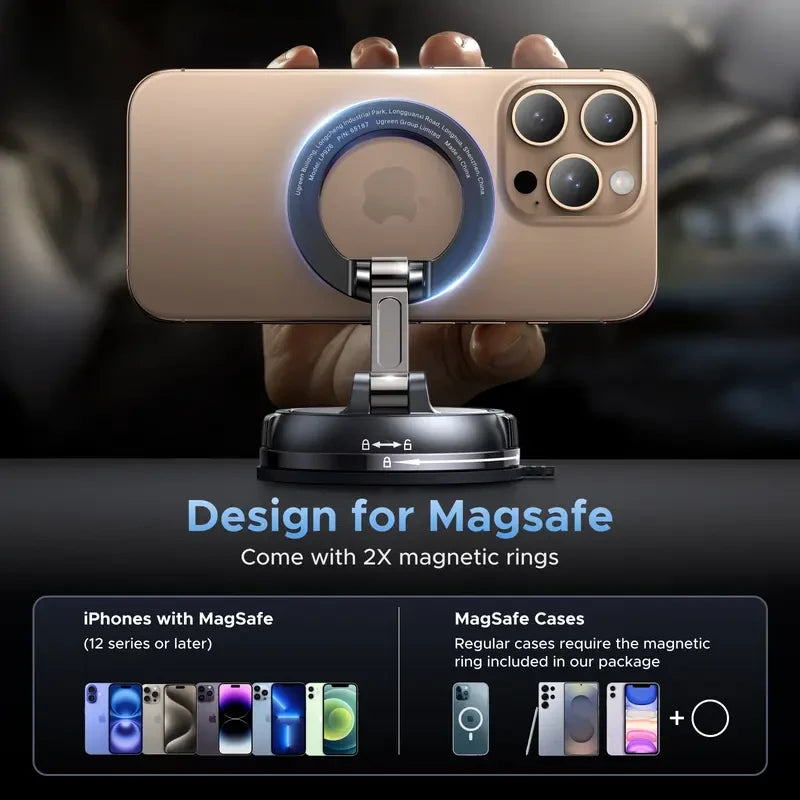 Vacuum Magnetic Car Phone Mount