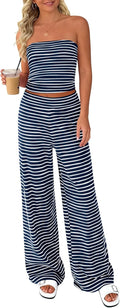 Striped Two Piece Lounge Set