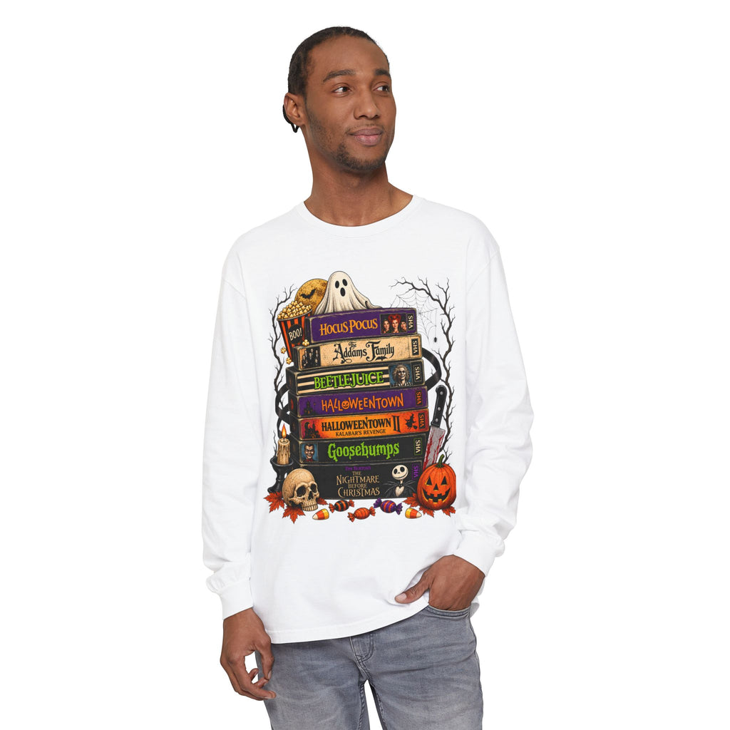 Halloween Horror Book Stack Long Sleeve Tee
