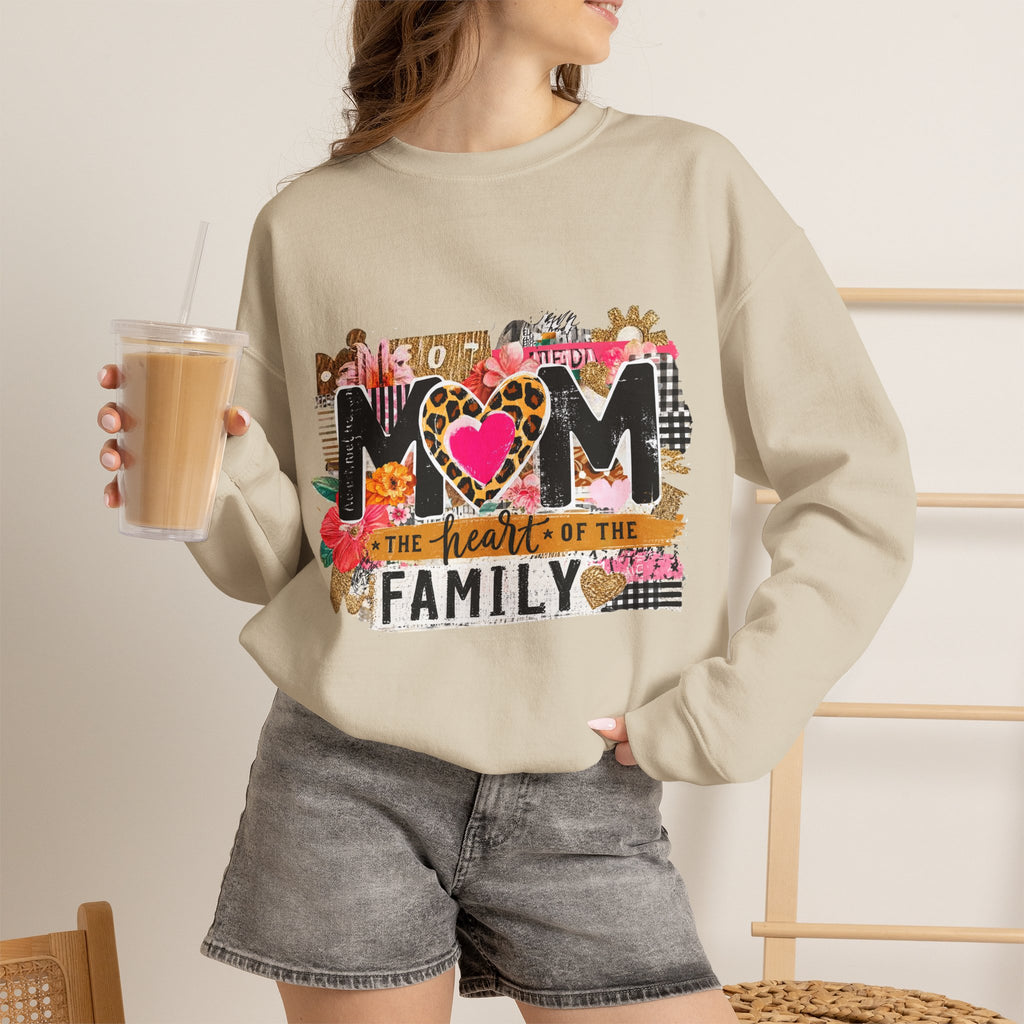 Mom - The Heart of the Family Crewneck Sweatshirt