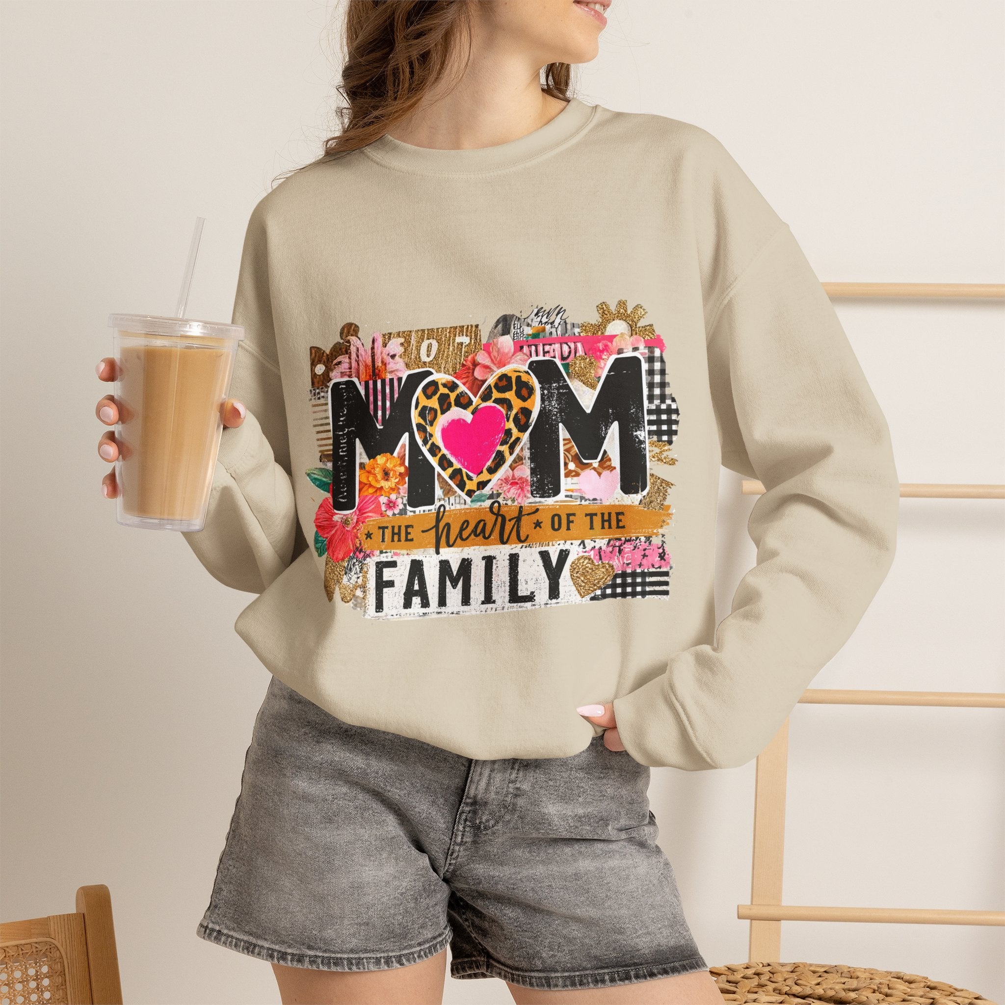 Mom - The Heart of the Family Crewneck Sweatshirt