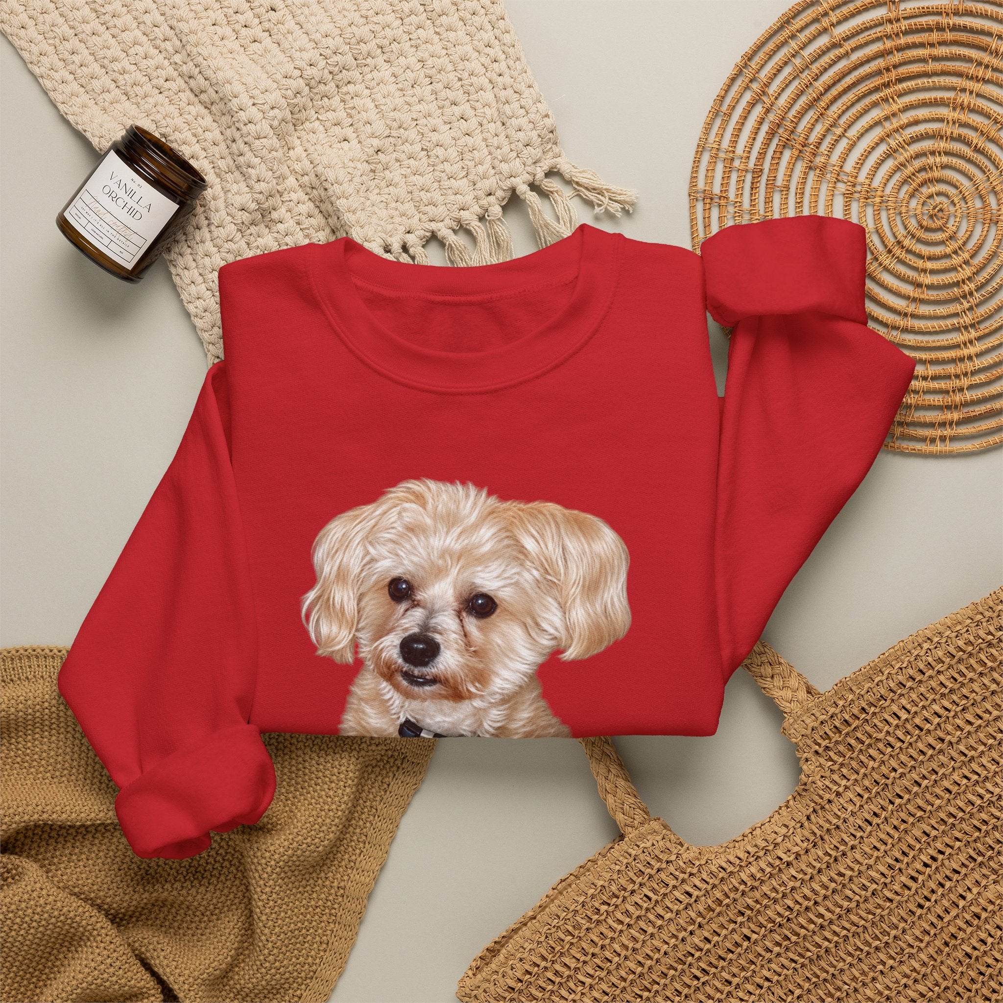 Crewneck Sweatshirt — Adorable Small Dog Graphic Pullover