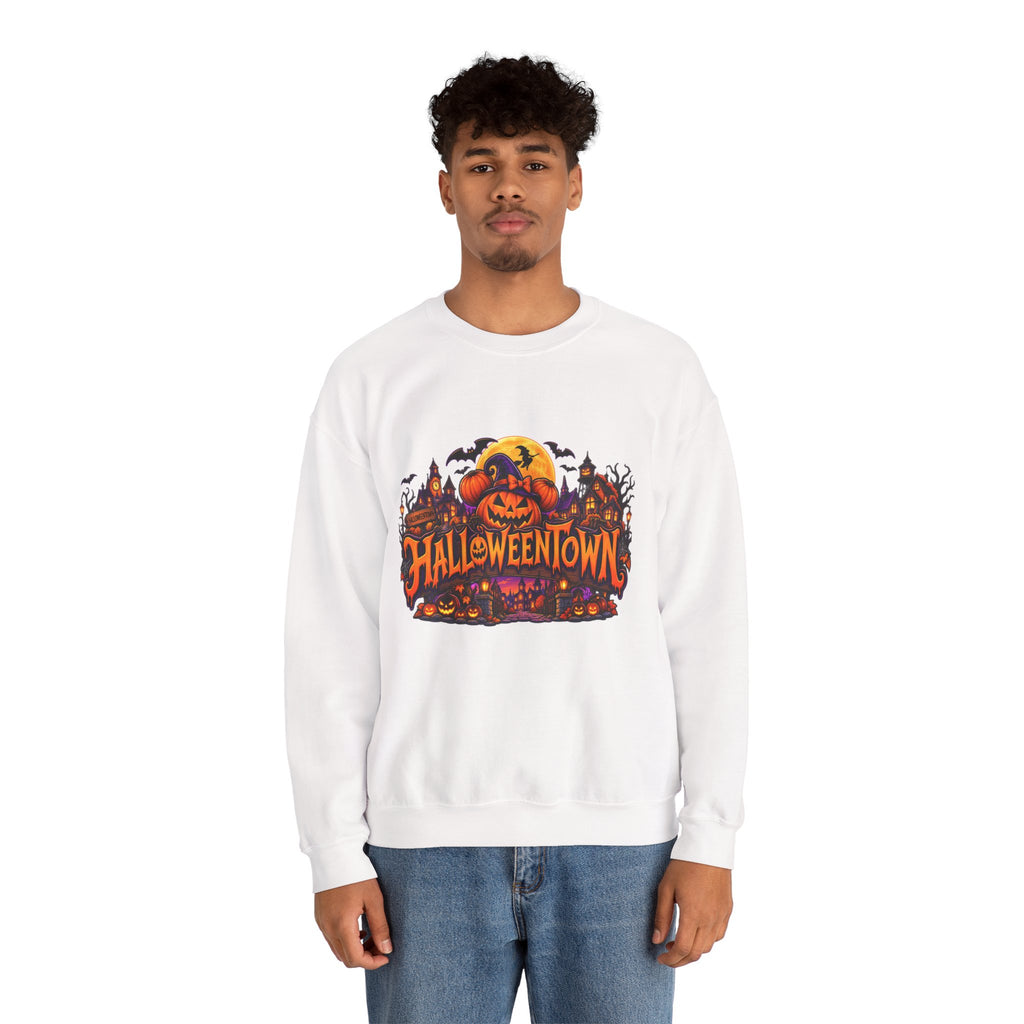 Halloween Town Pumpkin Graphic Sweatshirt – Spooky Fall Crewneck