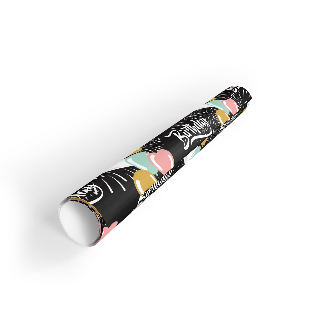 🎈✨ Midnight Birthday Celebration Balloons Gift Wrapping Paper Roll – 1pc