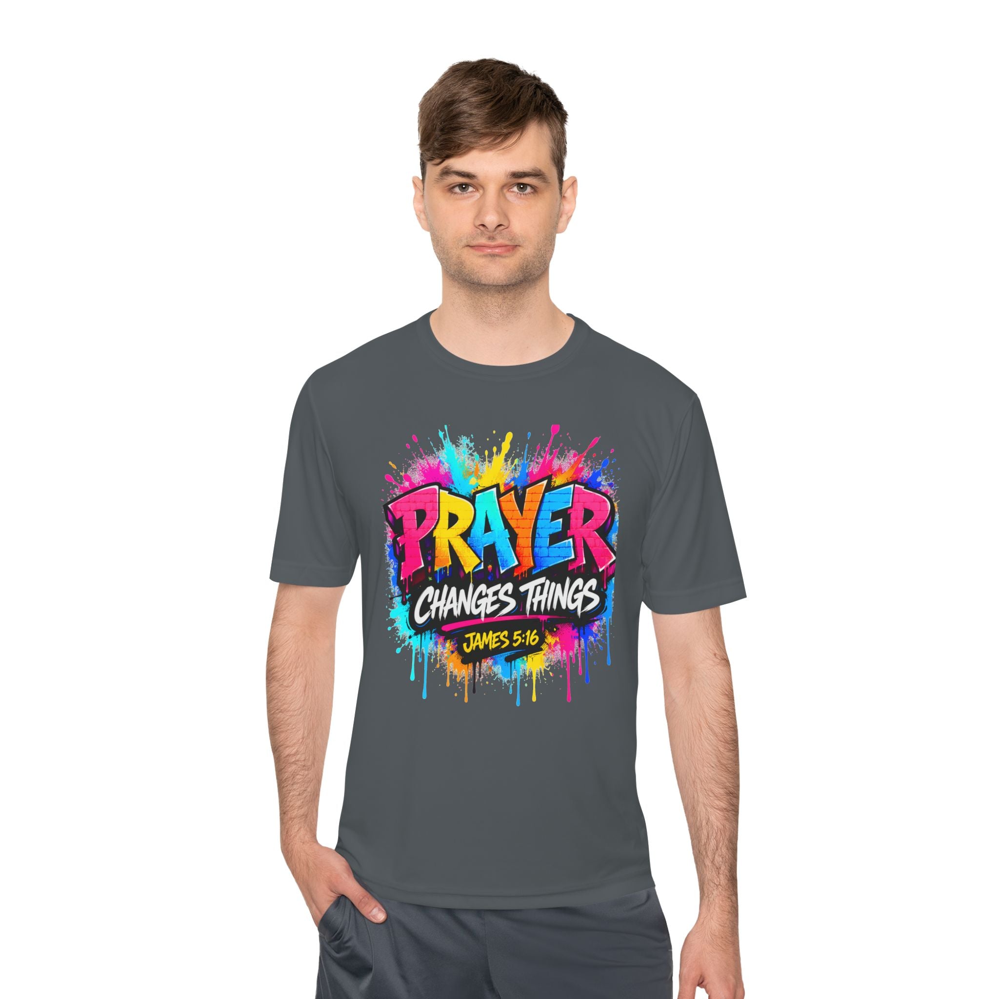 Prayer Changes Things Tee — James 5:16 Christian Graphic Shirt