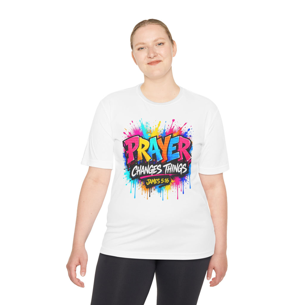Prayer Changes Things Tee — James 5:16 Christian Graphic Shirt