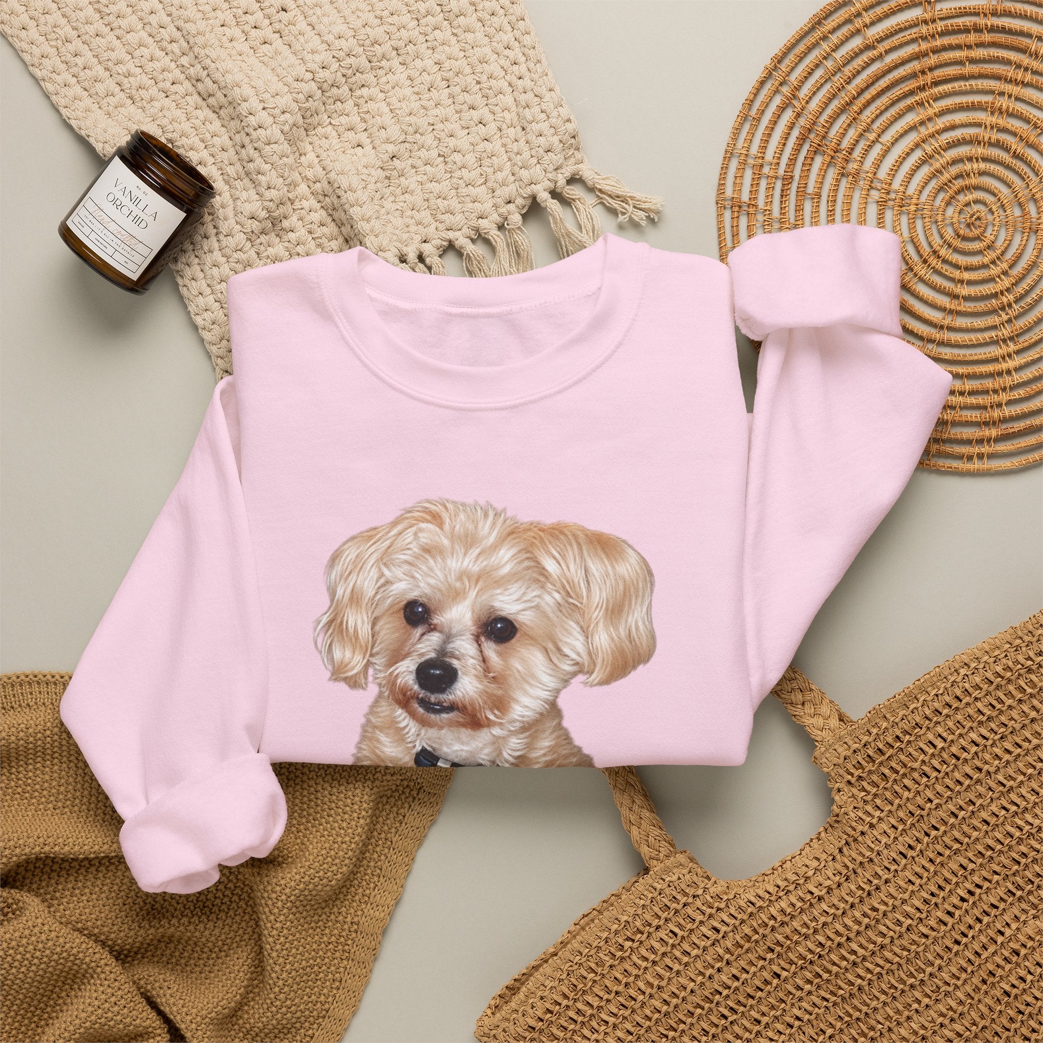 Crewneck Sweatshirt — Adorable Small Dog Graphic Pullover