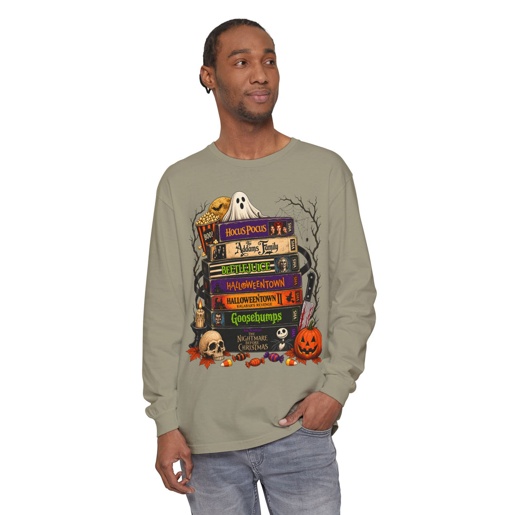 Halloween Horror Book Stack Long Sleeve Tee