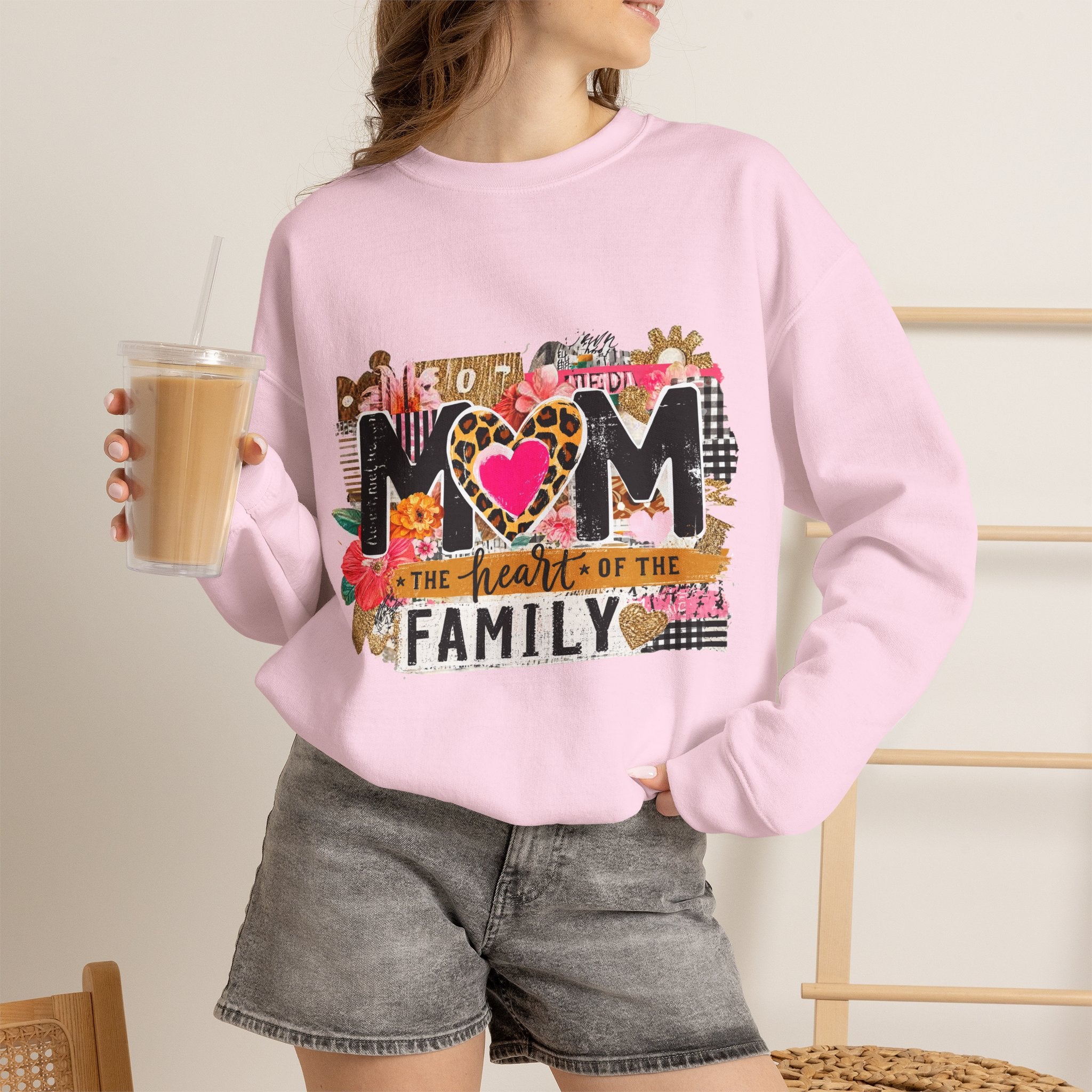 Mom - The Heart of the Family Crewneck Sweatshirt