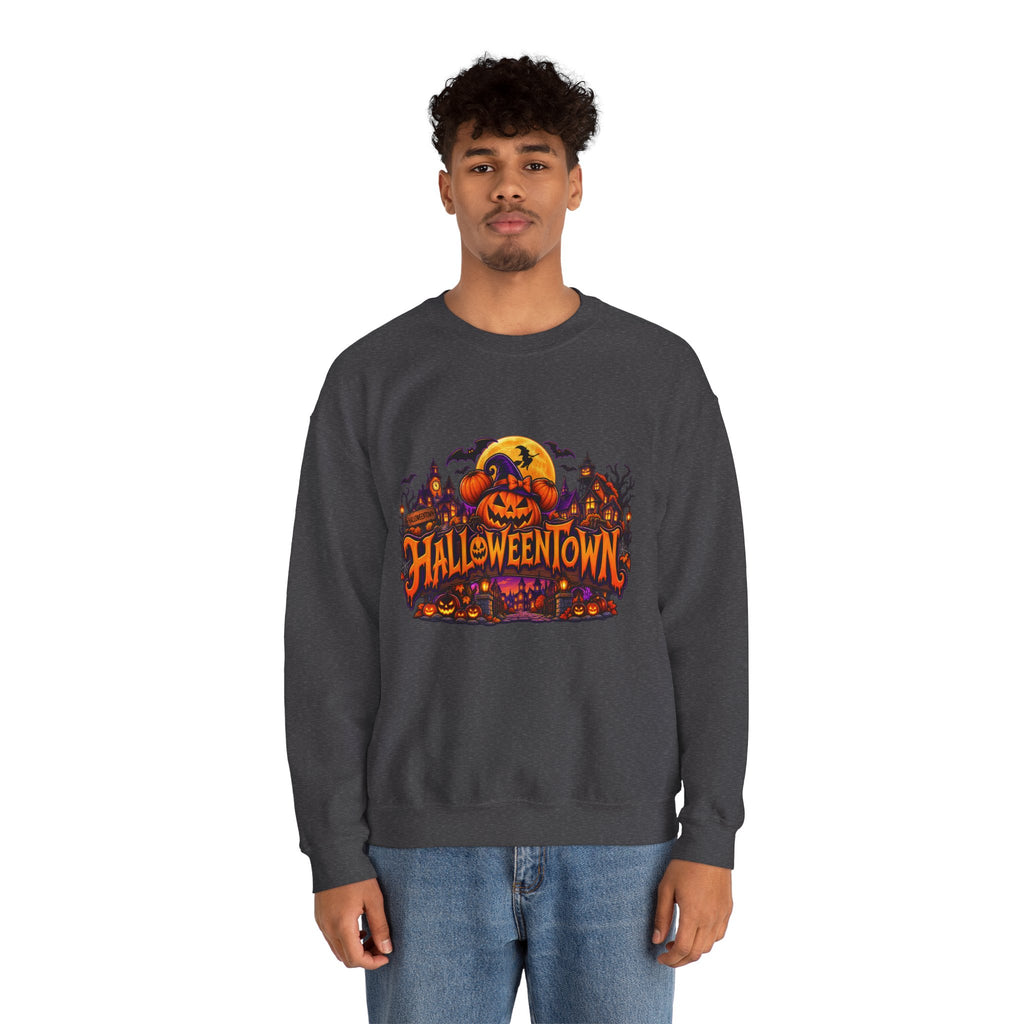 Halloween Town Pumpkin Graphic Sweatshirt – Spooky Fall Crewneck