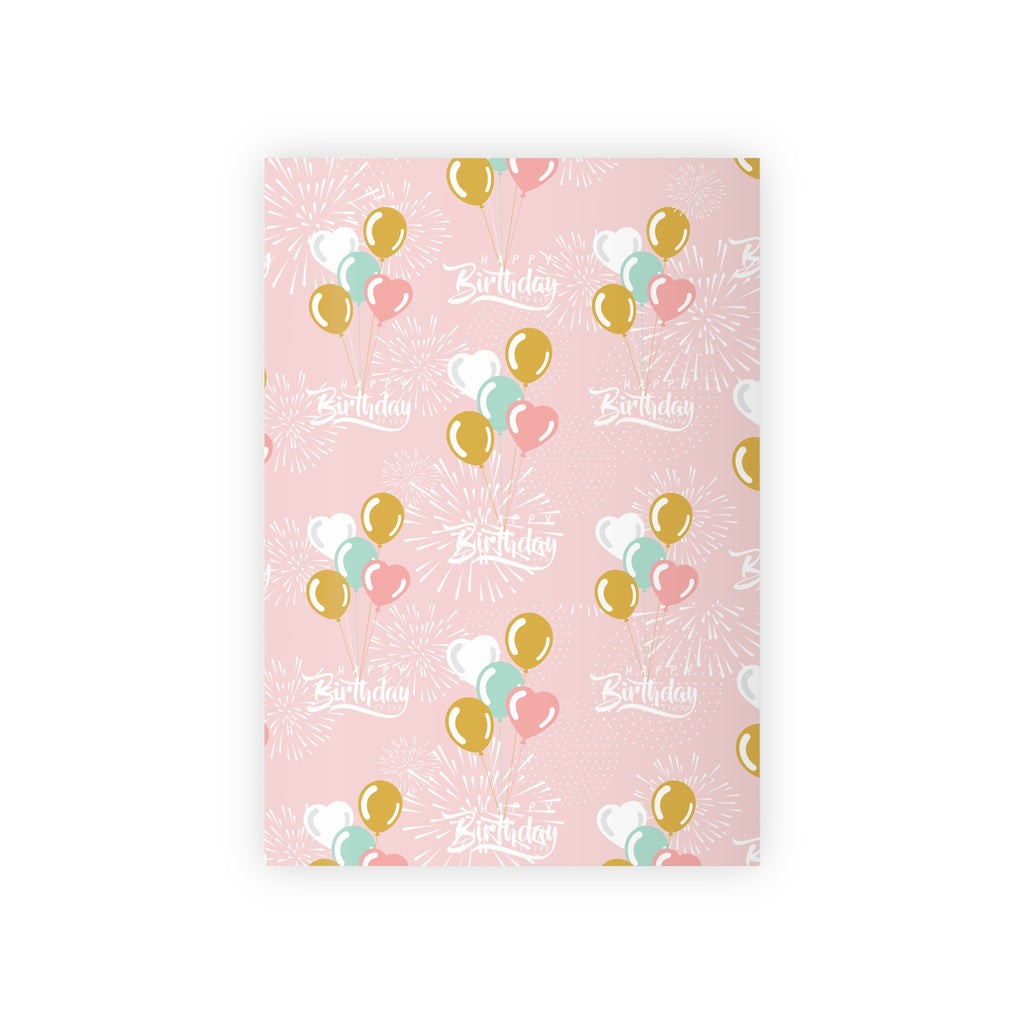 🎈 Blush Birthday Balloons Celebration Gift Wrapping Paper Roll – 1pc