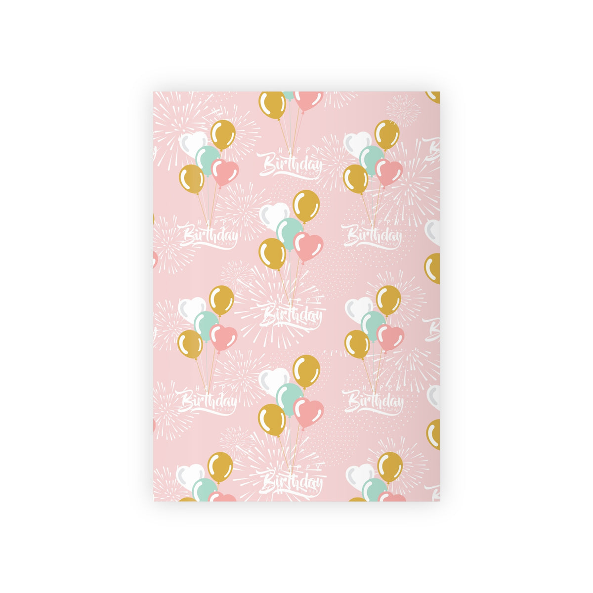 🎈 Blush Birthday Balloons Celebration Gift Wrapping Paper Roll – 1pc