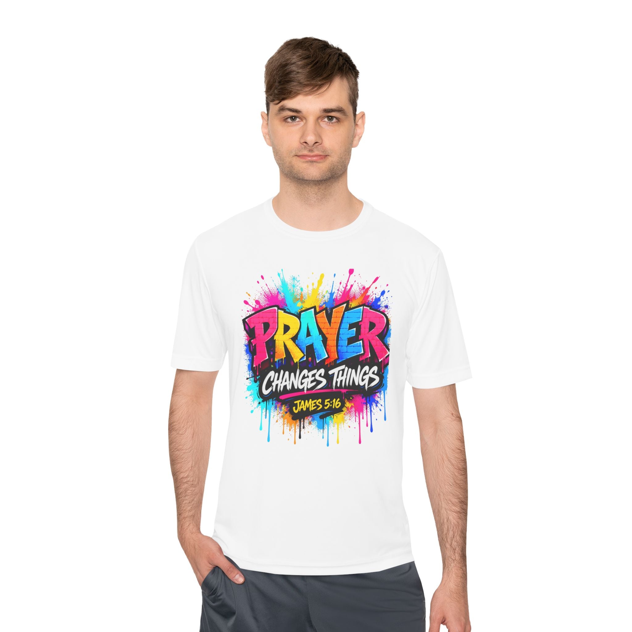 Prayer Changes Things Tee — James 5:16 Christian Graphic Shirt