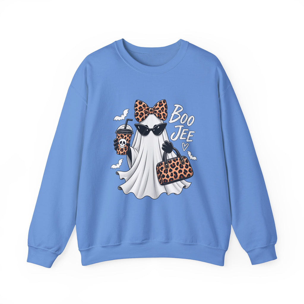 🔥 Boo Jee Leopard Ghost Halloween Graphic Crewneck Sweatshirt