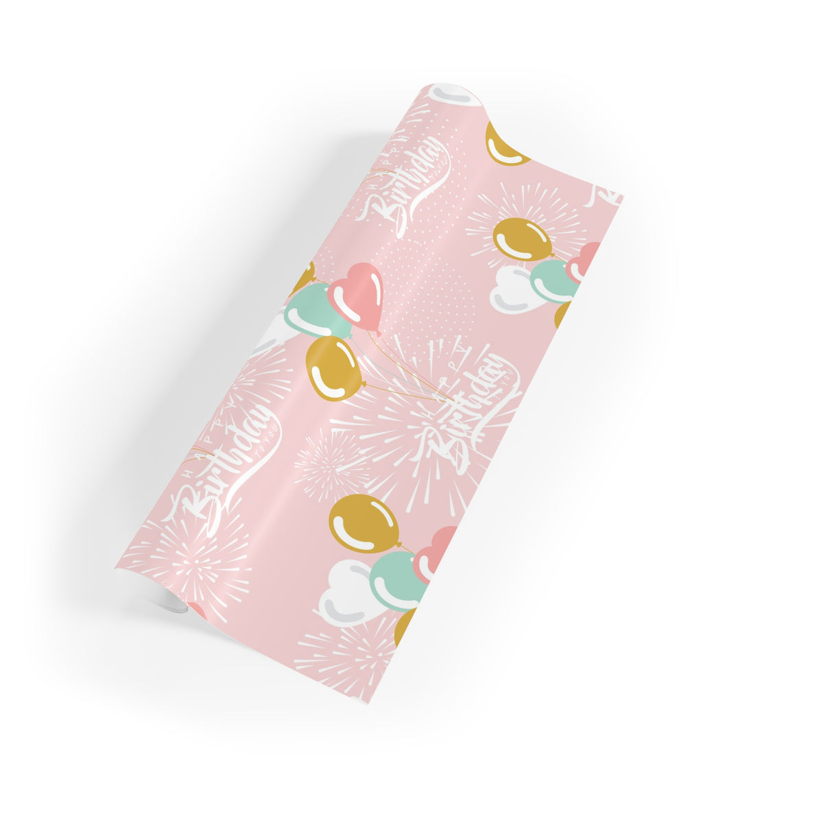 🎈 Blush Birthday Balloons Celebration Gift Wrapping Paper Roll – 1pc