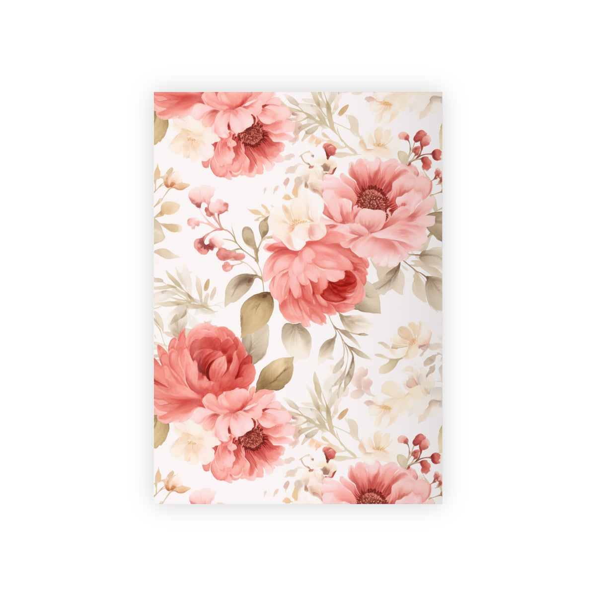🌸 Coral Blush Garden Floral Gift Wrapping Paper Roll – 1pc