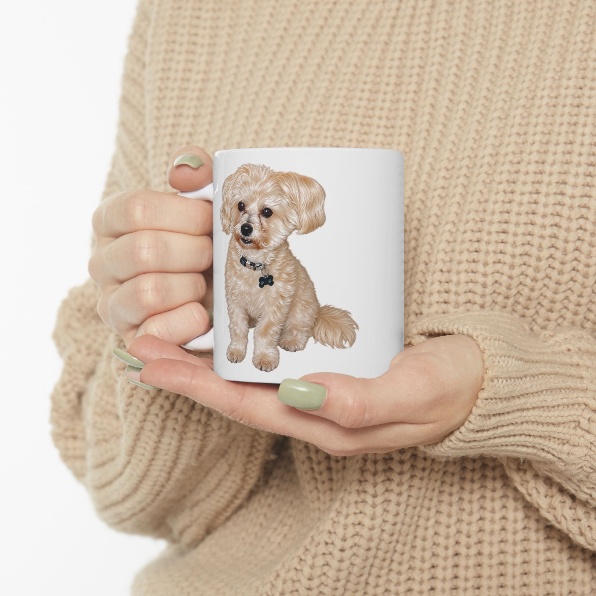 Cute Watercolor Dog Ceramic Coffee Cup (11oz, 15oz)