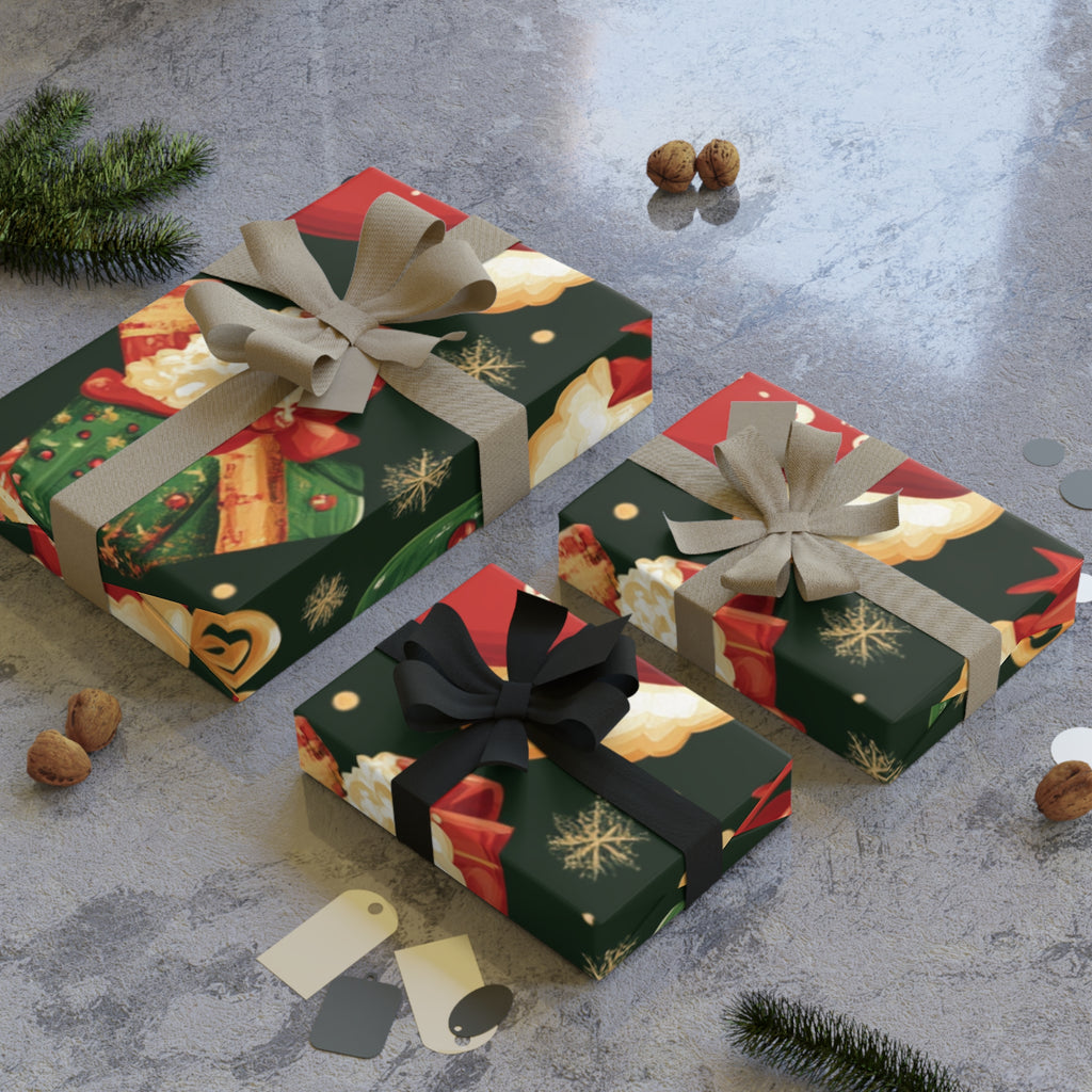 Festive Stocking Gift Wrapping Paper