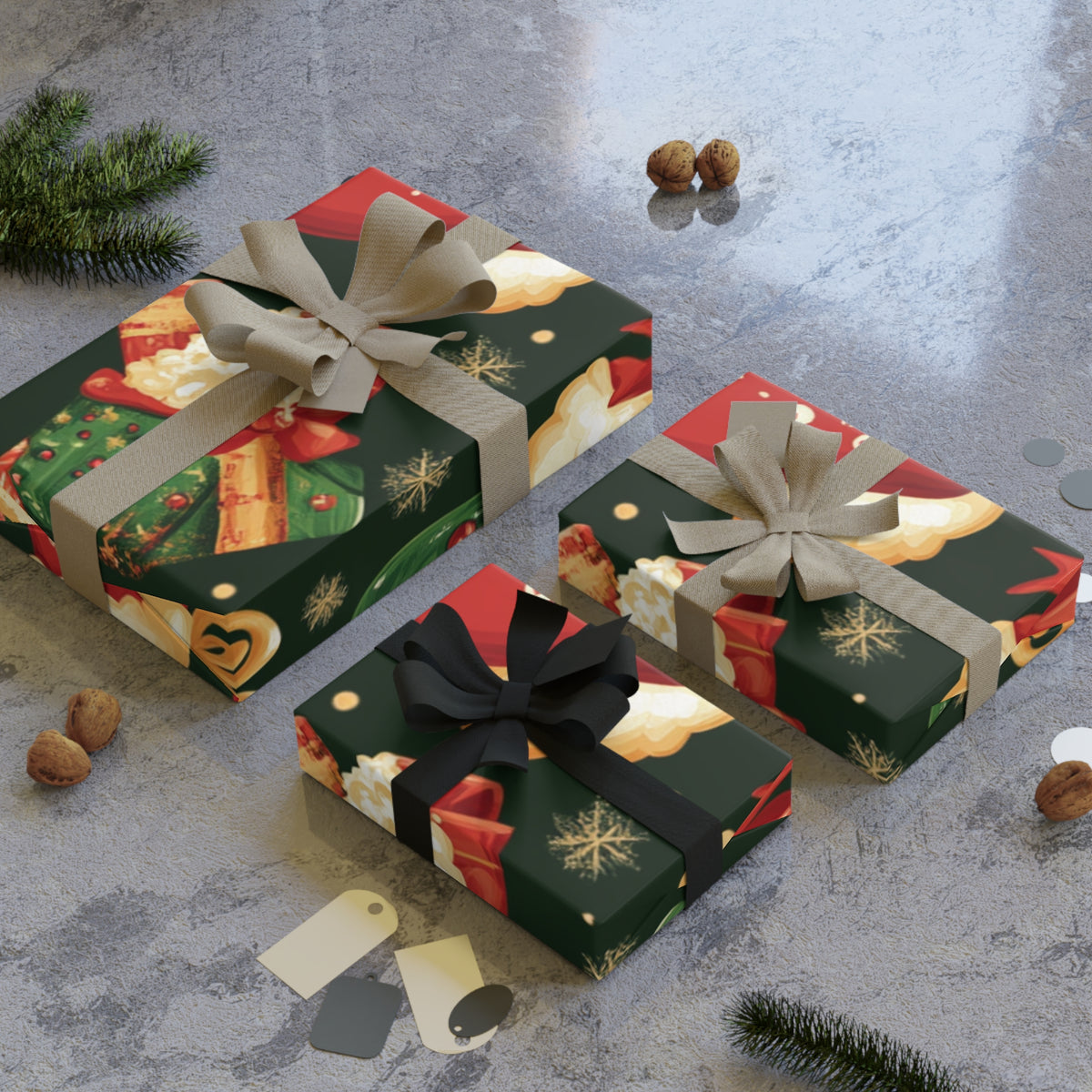Festive Stocking Gift Wrapping Paper